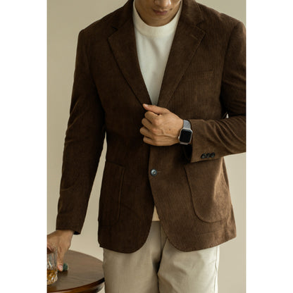 Slim Fit Casual Suit Top for Men in Premium Corduroy - Vogue Aura