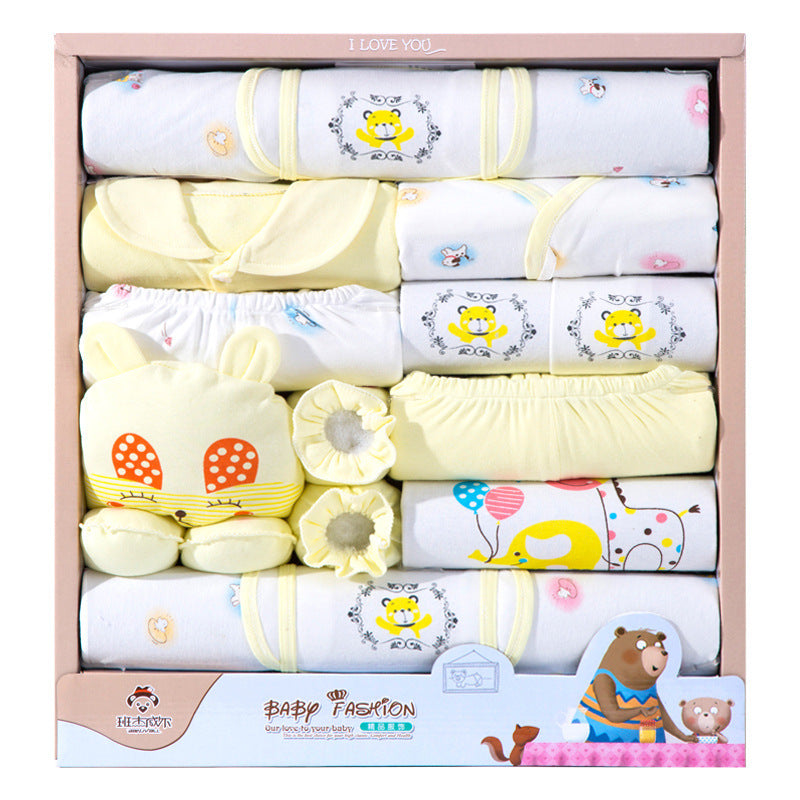 18 Piece Cotton Newborn Clothes Gift Box Set - Vogue Aura