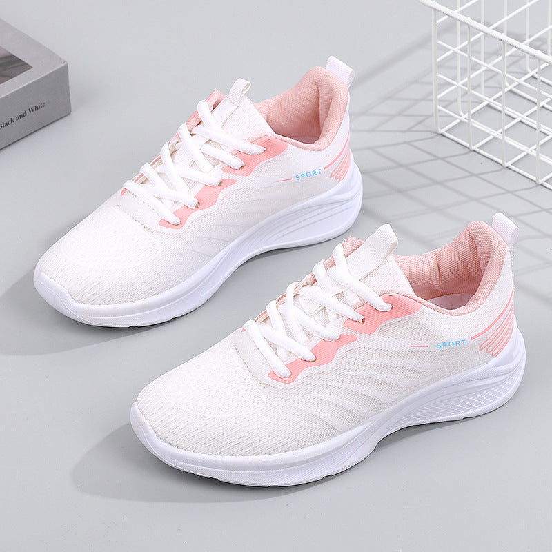 Women's Breathable Mesh Sneakers with Stylish Striped Design - Vogue Aura