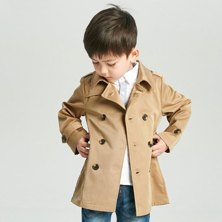 Kids' Overcoat Spring Boy's Trench Coat Mid-length - Vogue Aura