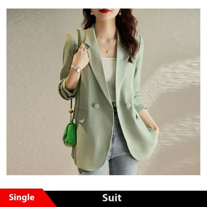 Elegant Women's Long Sleeve Small Suit Jacket - Vogue Aura