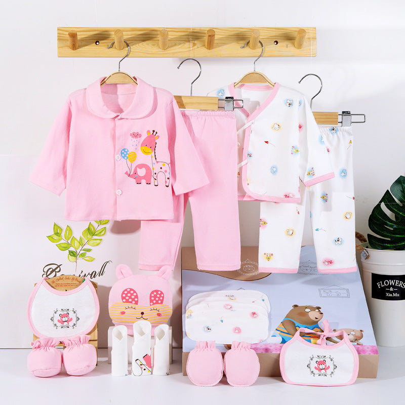 18 Piece Cotton Newborn Clothes Gift Box Set - Vogue Aura