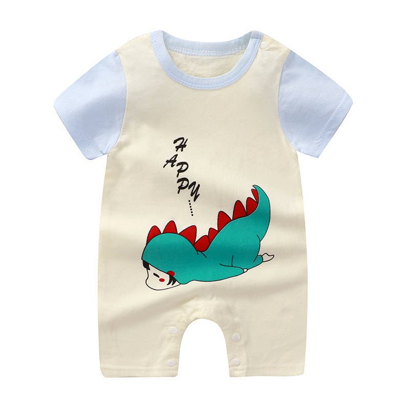 Pure Cotton Short Sleeve Baby Jumpsuits in Fun Designs - Vogue Aura