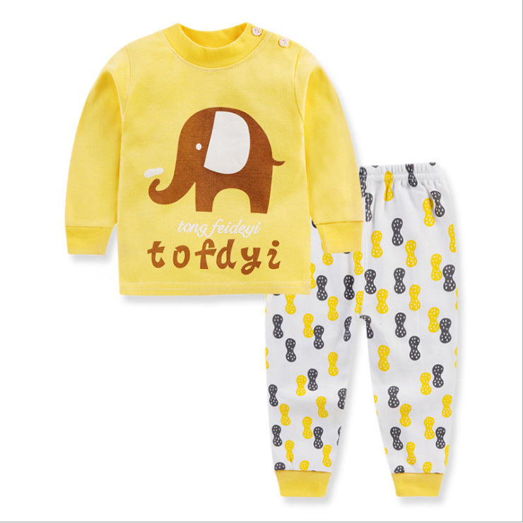 Korean Cotton Children's Autumn Underwear Set with Shoulder Buckles - Vogue Aura