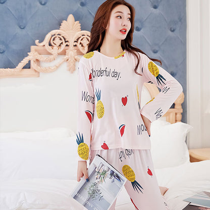 Elegant Long Sleeve Silk Pajamas for Women - Vogue Aura