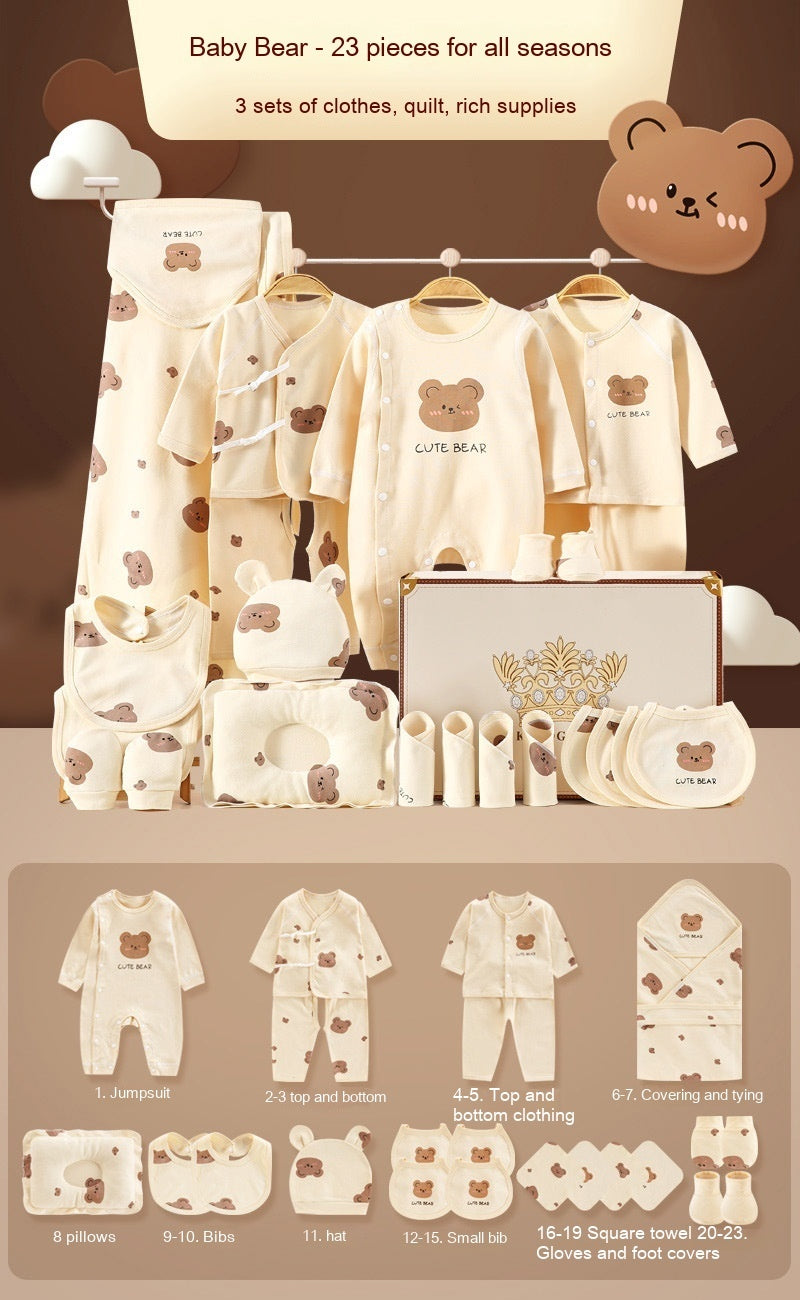 New Born Baby Baby Pure Cotton Clothes Gift Set Full Moon Meeting Gift - Vogue Aura