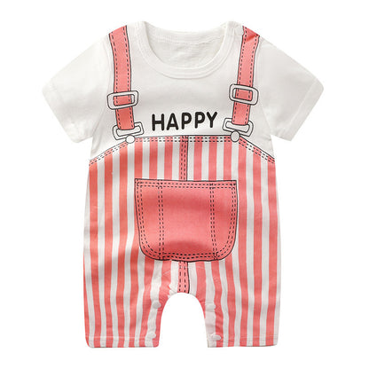 Pure Cotton Short Sleeve Baby Jumpsuits in Fun Designs - Vogue Aura