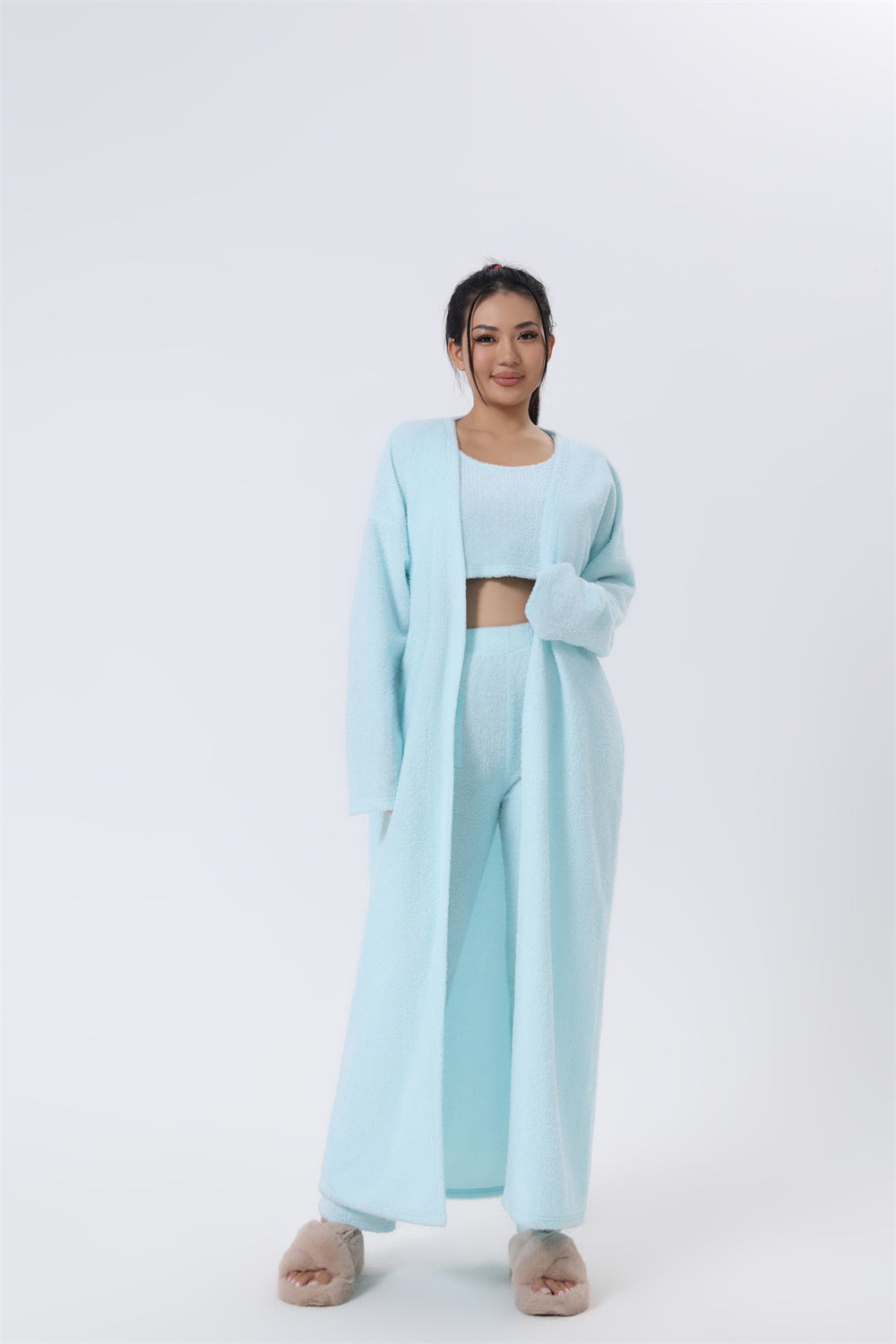 Elegant 3-Piece Cozy pajama Set for Women - Vogue Aura