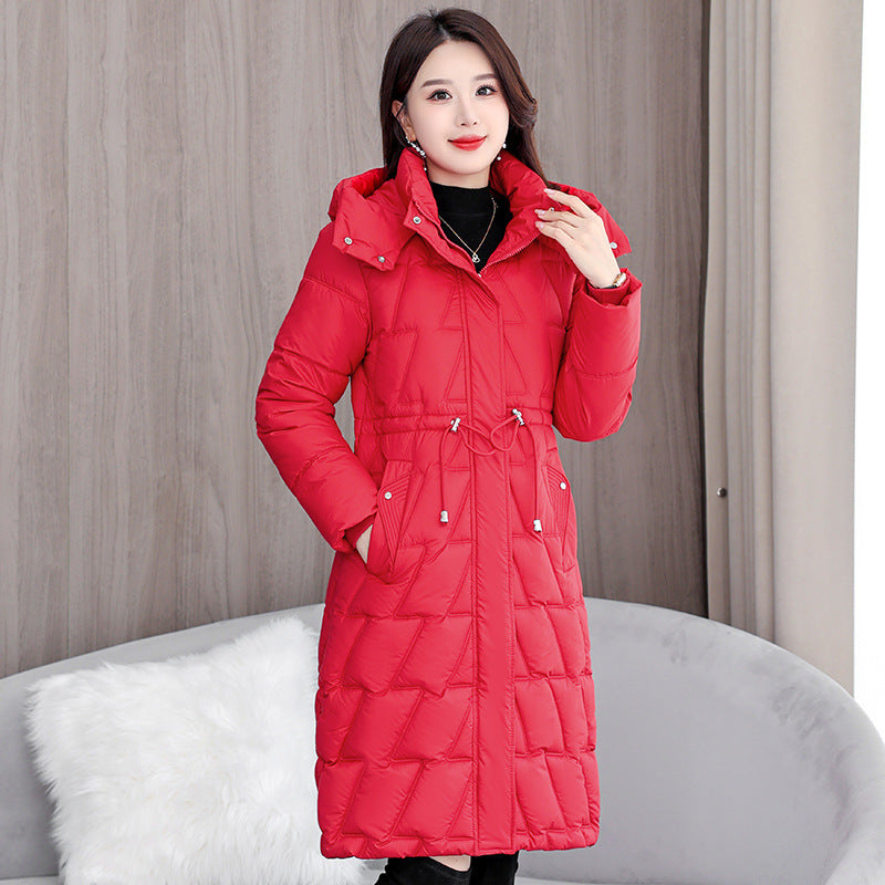 Mid-length Slim Fit Plus Size Women's Cotton-padded Winter Coat