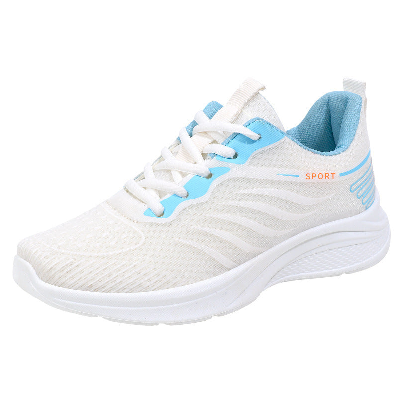 Women's Breathable Mesh Sneakers with Stylish Striped Design - Vogue Aura