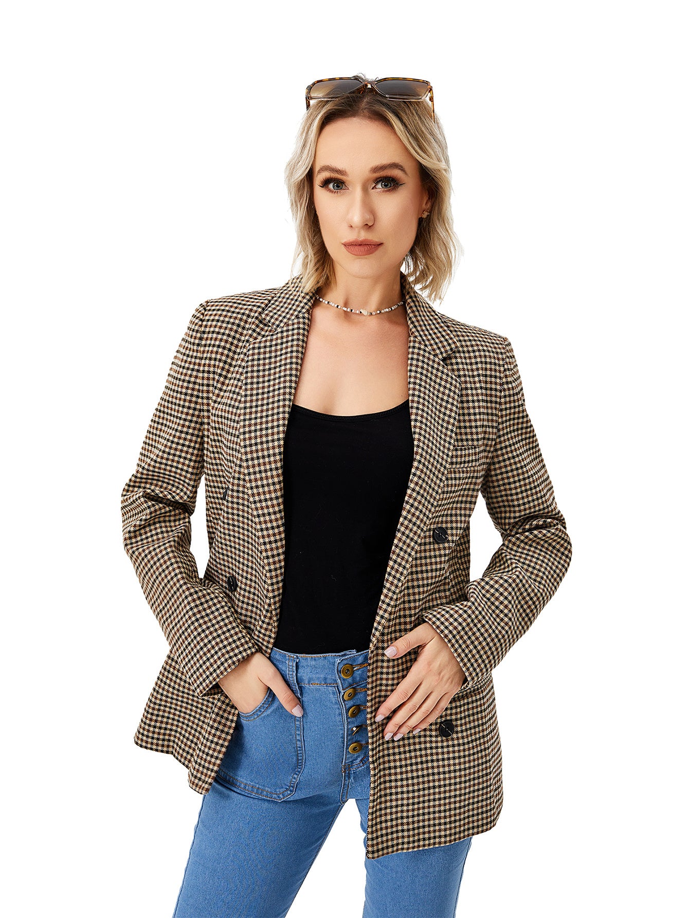 Women's Sophisticated Casual Blazer Jacket - Vogue Aura