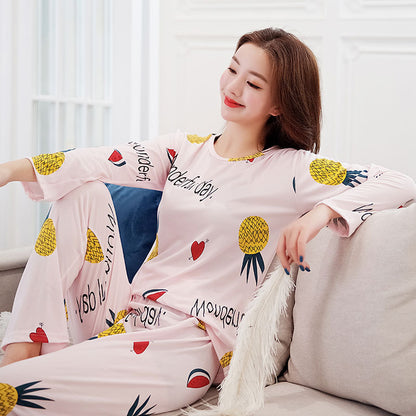 Elegant Long Sleeve Silk Pajamas for Women