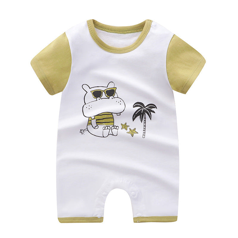 Cotton Short-Sleeved Baby Romper Jumpsuit - Vogue Aura