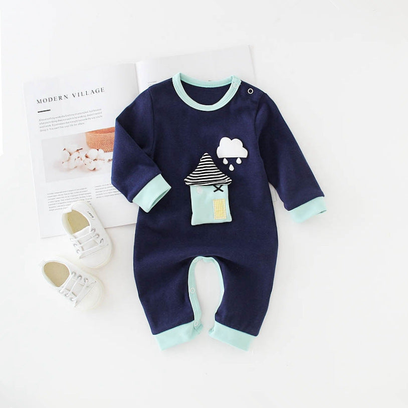 Cotton Long Sleeve Baby One-Piece Romper - Vogue Aura