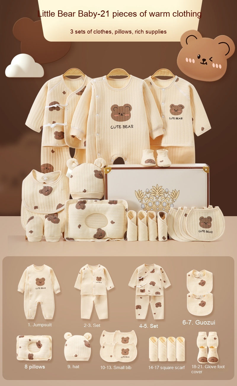 New Born Baby Baby Pure Cotton Clothes Gift Set Full Moon Meeting Gift - Vogue Aura