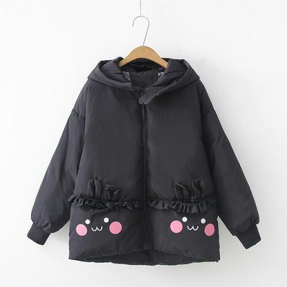 Hooded thick warm cotton padded jacket - Vogue Aura