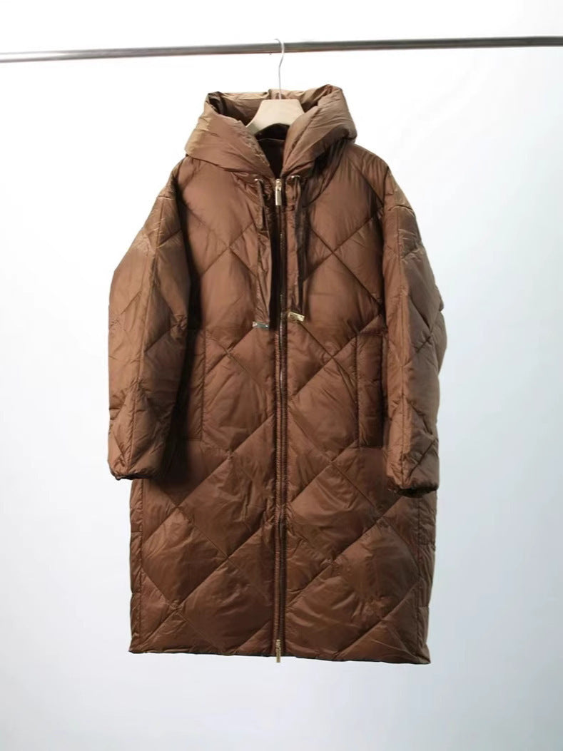 Women's Classic Diamond Lattice Down Jacket - Vogue Aura