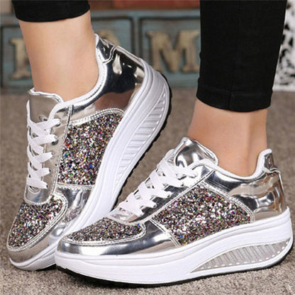 Sequin High-Top Women's Sneakers - Vogue Aura