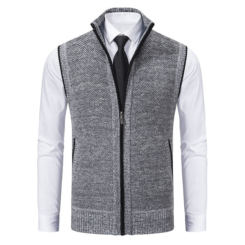 Men's Premium Stand Collar Knitted Cardigan Coat - Vogue Aura