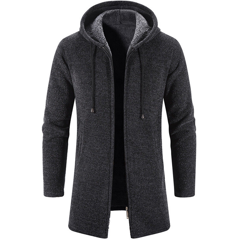 Men's Plus Fleece All-match Stylish Cardigan with Hood - Vogue Aura