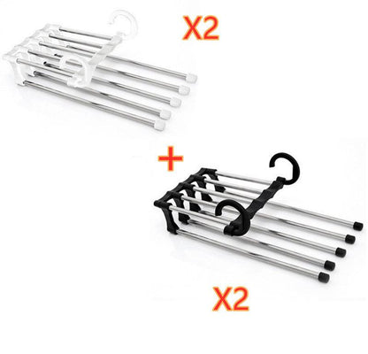 5 In 1 Wardrobe Hanger Multi-functional Clothes Hangers Pants Stainless Steel Magic Wardrobe Clothing Hangers For Clothes Rack - Vogue Aura