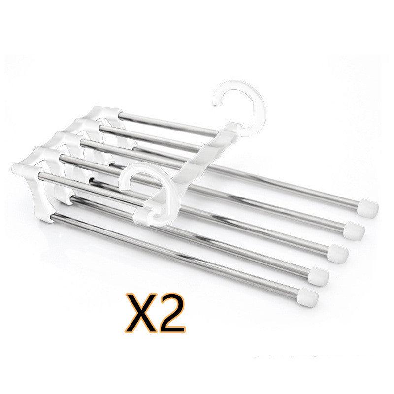 5 In 1 Wardrobe Hanger Multi-functional Clothes Hangers Pants Stainless Steel Magic Wardrobe Clothing Hangers For Clothes Rack - Vogue Aura