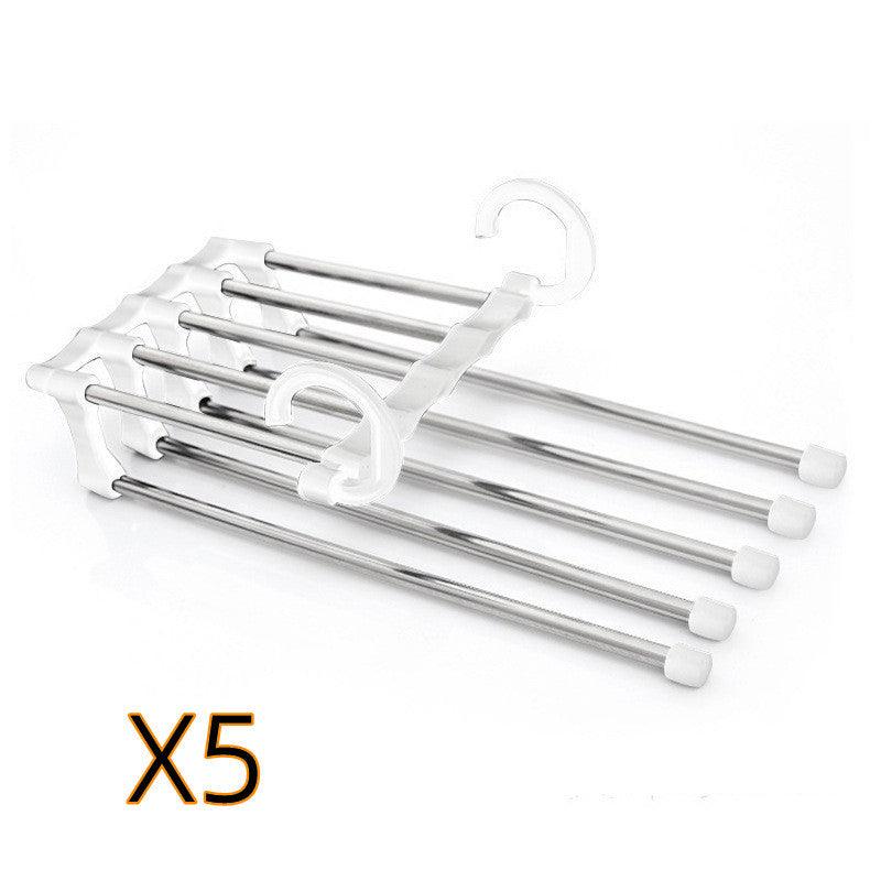 5 In 1 Wardrobe Hanger Multi-functional Clothes Hangers Pants Stainless Steel Magic Wardrobe Clothing Hangers For Clothes Rack - Vogue Aura