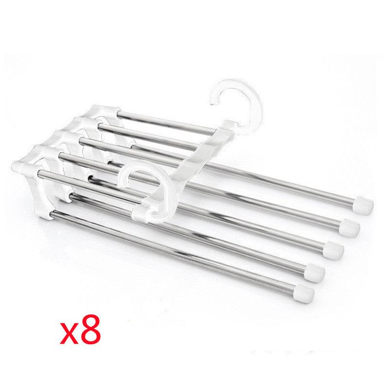 5 In 1 Wardrobe Hanger Multi-functional Clothes Hangers Pants Stainless Steel Magic Wardrobe Clothing Hangers For Clothes Rack - Vogue Aura