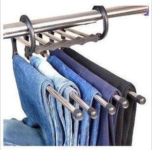 5 In 1 Wardrobe Hanger Multi-functional Clothes Hangers Pants Stainless Steel Magic Wardrobe Clothing Hangers For Clothes Rack - Vogue Aura