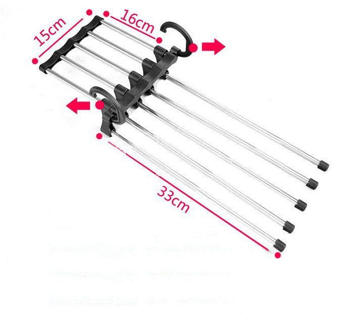 5 In 1 Wardrobe Hanger Multi-functional Clothes Hangers Pants Stainless Steel Magic Wardrobe Clothing Hangers For Clothes Rack - Vogue Aura