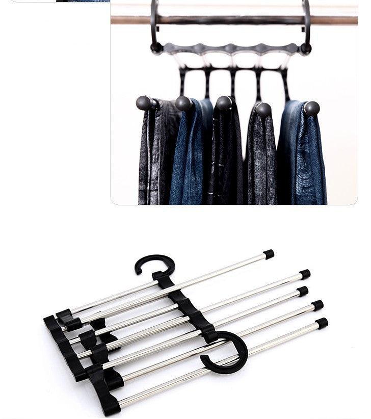 5 In 1 Wardrobe Hanger Multi-functional Clothes Hangers Pants Stainless Steel Magic Wardrobe Clothing Hangers For Clothes Rack - Vogue Aura