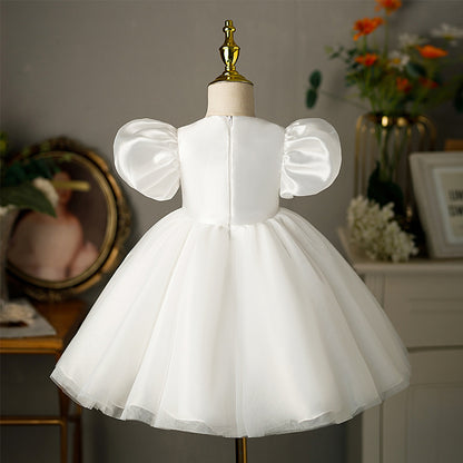 Girls' Princess White Western Style Children's Dress - Vogue Aura