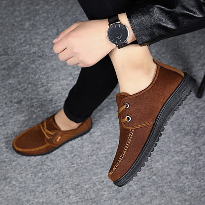 Korean Men's Breathable Casual Shoes in Light and Dark Brown - Vogue Aura