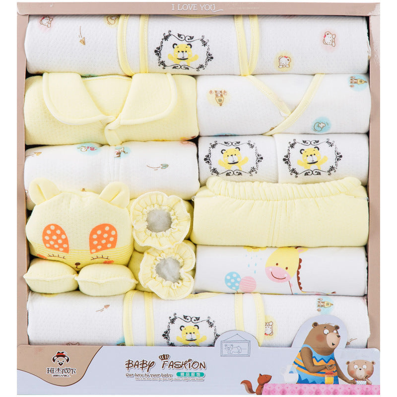 18 Piece Cotton Newborn Clothes Gift Box Set - Vogue Aura