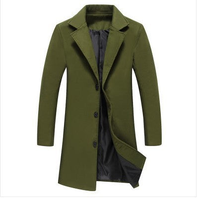 Autumn And Winter New Mens Solid Color Casual Business Woolen Coats - Vogue Aura