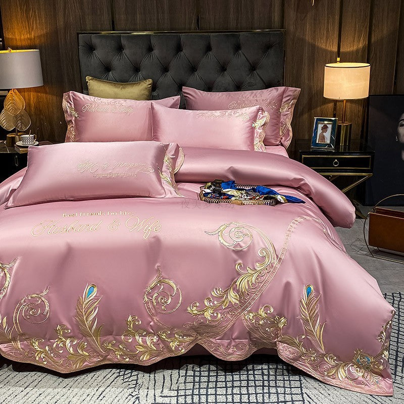 Ice Silk Quilt Sets Bed Sheets Bedding Four-piece Set - Vogue Aura