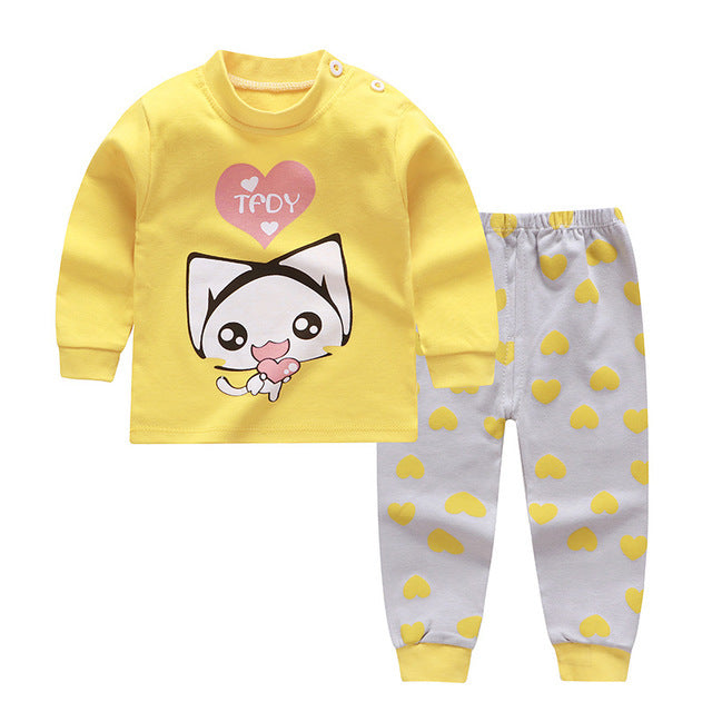 Cozy Cotton Long Sleeve Pajamas for Girls - Vogue Aura