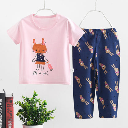 Korean Style Short Sleeve Trouser Set for Infants - Vogue Aura