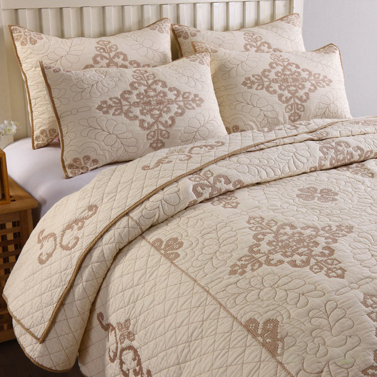 Three-Piece Pure Cotton Bed Bedding Set - Vogue Aura