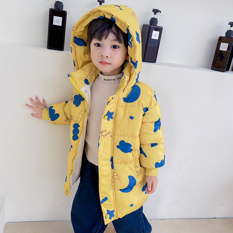 New Style Children's Down Jacket Middle Long Cute Thickened Cotton - Vogue Aura