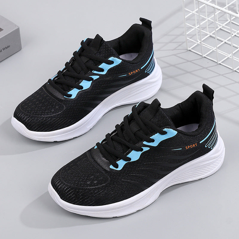 Women's Breathable Mesh Sneakers with Stylish Striped Design - Vogue Aura