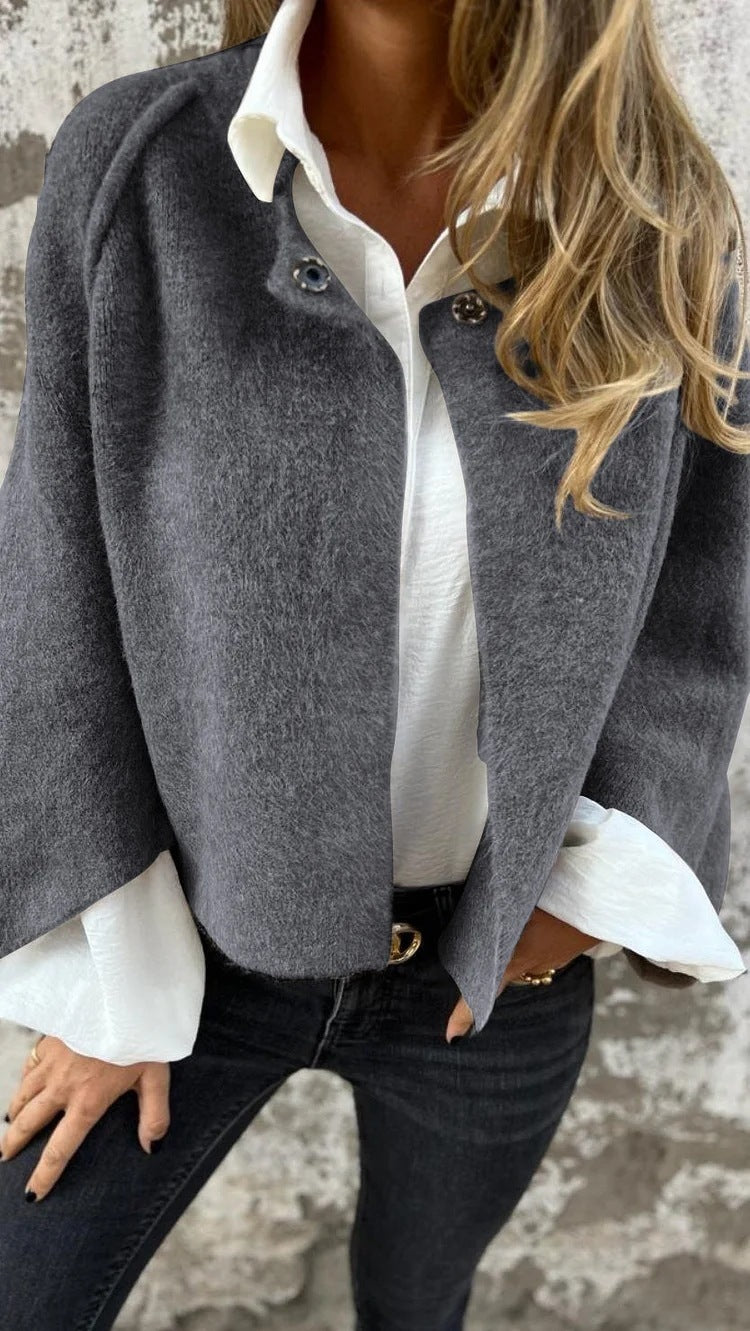 Women's Batwing Sleeve Cashmere-Inspired Cardigan - Vogue Aura