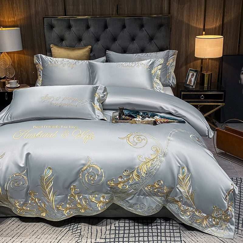 Ice Silk Quilt Sets Bed Sheets Bedding Four-piece Set - Vogue Aura