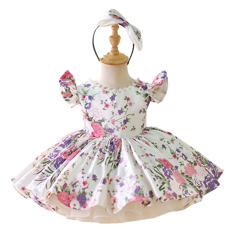 Fashion Personalized Girl's Flower Princess Dress - Vogue Aura