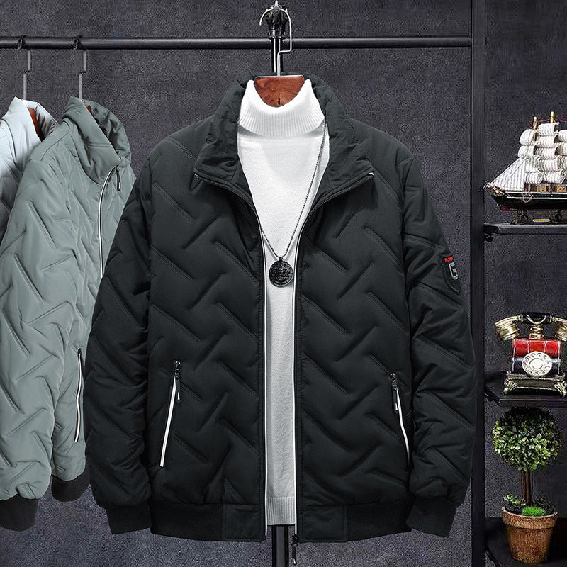 Compressed Cotton Stand Collar Men's Cotton-padded Coat Winter Coat Short Clothes Korean Style Trendy Cotton Clothing Workwear Winter Cotton-padded Jacket - Vogue Aura