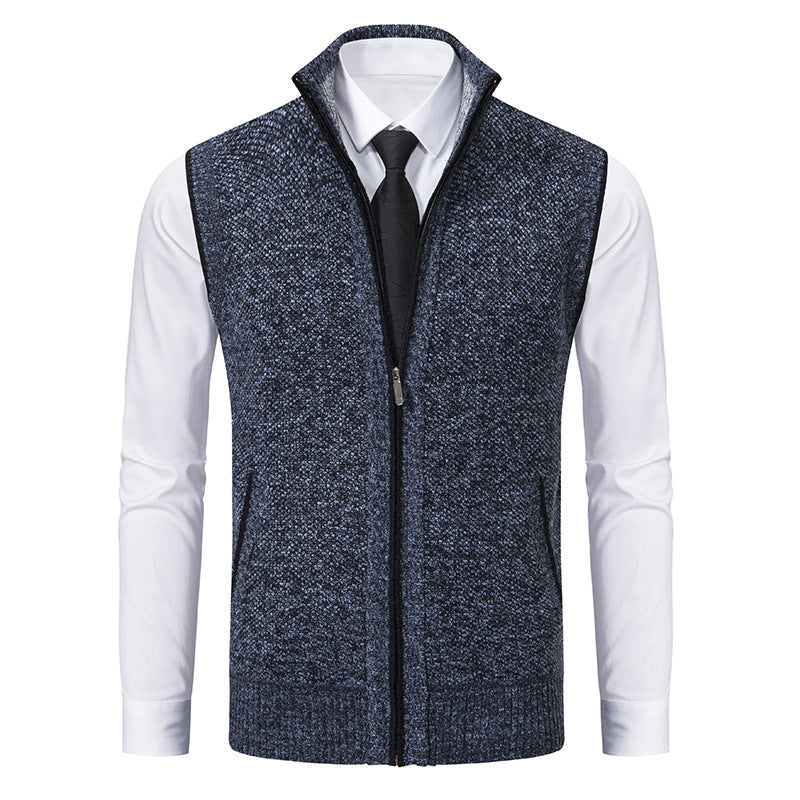 Men's Premium Stand Collar Knitted Cardigan Coat - Vogue Aura