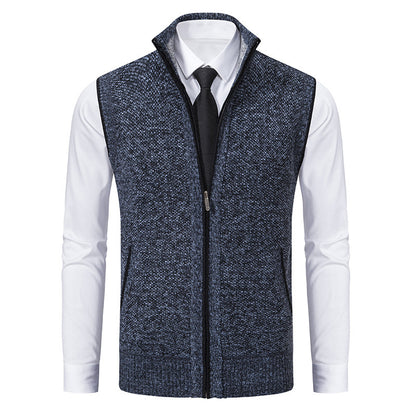 Men's Premium Stand Collar Knitted Cardigan Coat - Vogue Aura