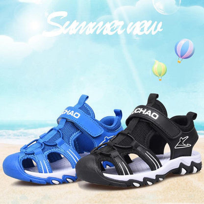 Boys Sandals Baotou Summer Soft Sole Black Children's Beach Shoes Boys Sandals Non-slip - Vogue Aura