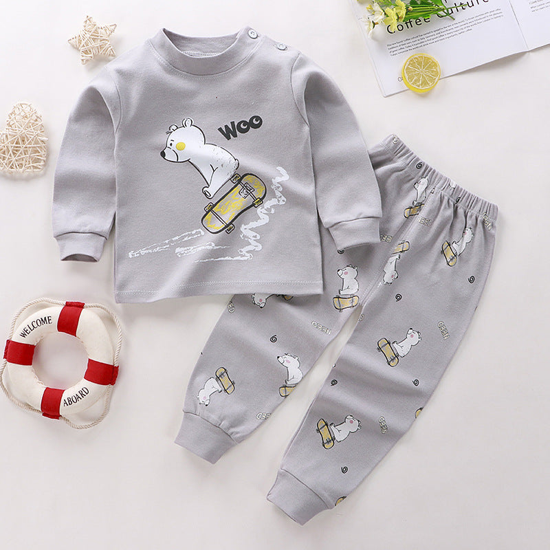 Pure Cotton Cartoon Long Johns Set for Kids - Vogue Aura