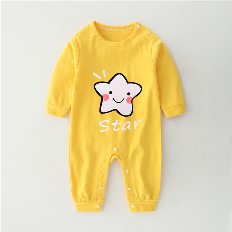 Cotton Baby One-piece Romper Pajamas in Yellow - Vogue Aura